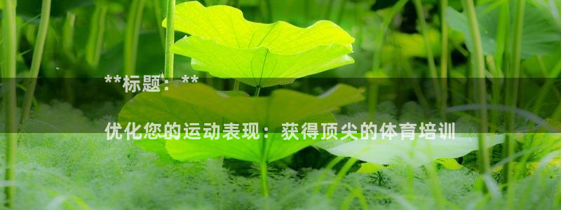 耀世娱乐平台官网登录入口下载：**标题：**

优化